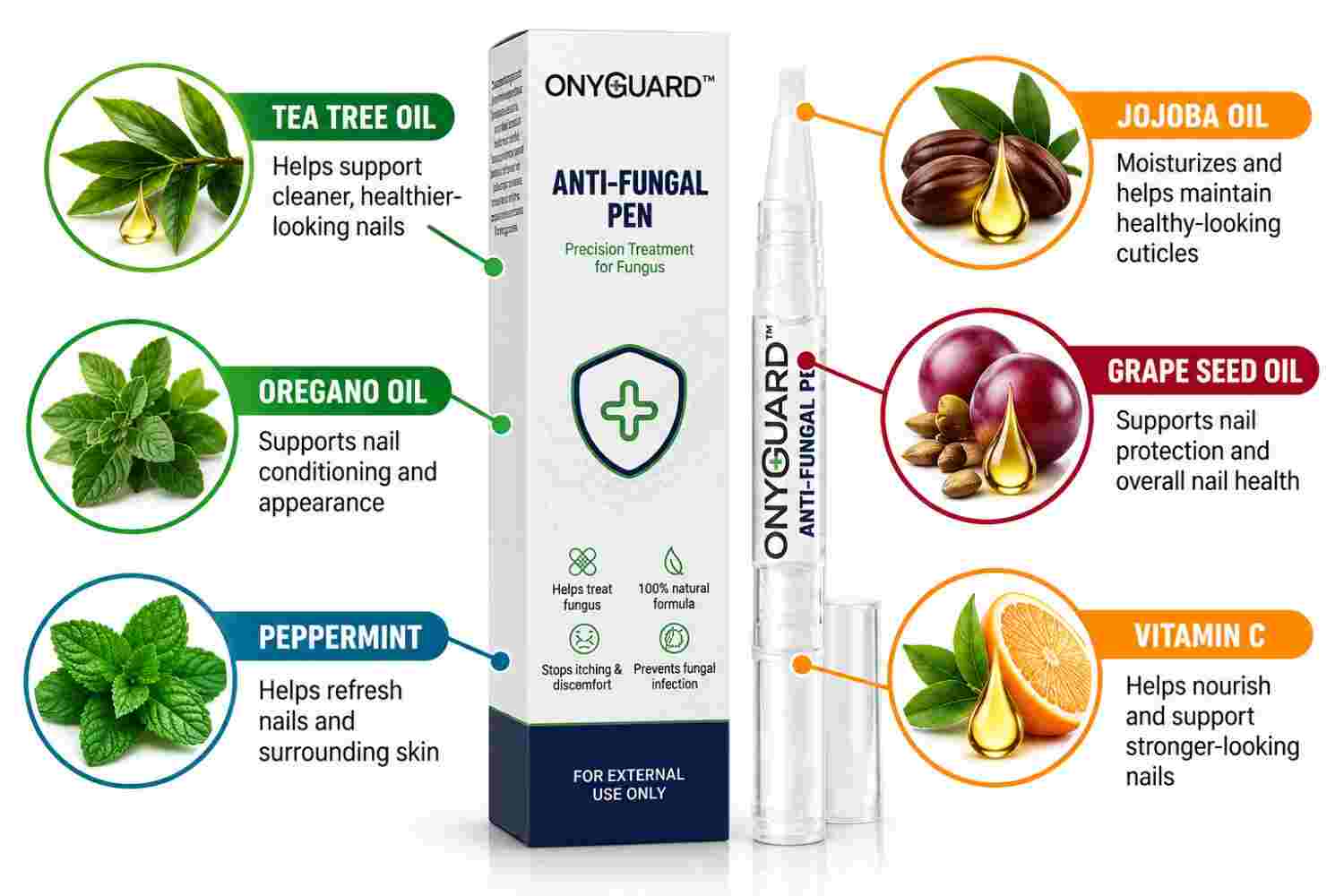 OnyGuard Antifungal Pen Ingredient Infographic