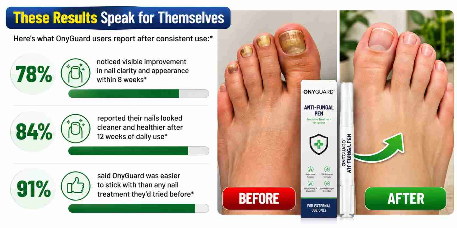OnyGuard Toenail Transformation Infographic