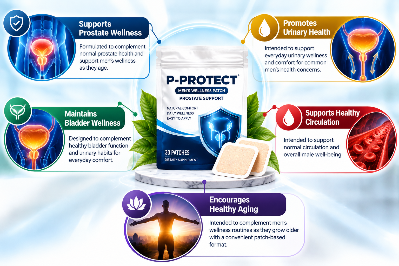 P-Protect Men’s Wellness Benefits Infographic